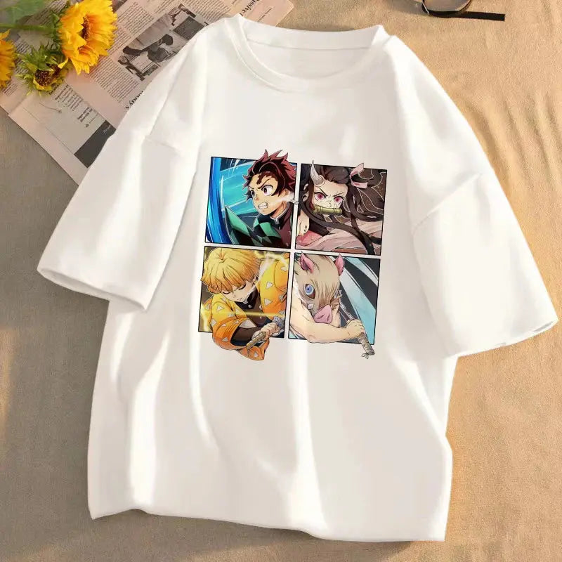 Demon Slayer Unisex Anime Graphic T-Shirt – Summer Short Sleeve Streetwear Tee - Rehmiar