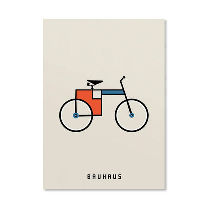 Abstract Orange Bauhaus Geometric Poster Pop Art for Modern Home Decor - Rehmiar