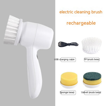 Electric Cleaning Brush 4 In 1 Spinning Scrubber Handheld Electric Cordless Cleaning Brush Portable - Rehmiar