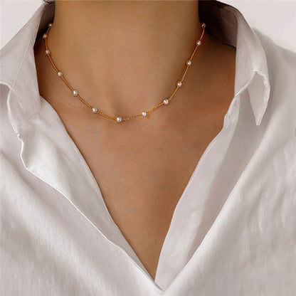 High-grade Niche Pearl Clavicle Pearl Necklace - Rehmiar
