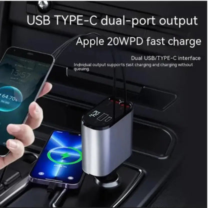 FAST 100W Car Phone Charger Lighter USB And TYPE-C Adapter - Rehmiar