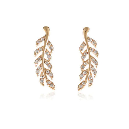 Fashion Symmetrical Hollow Leaves Stud Earrings