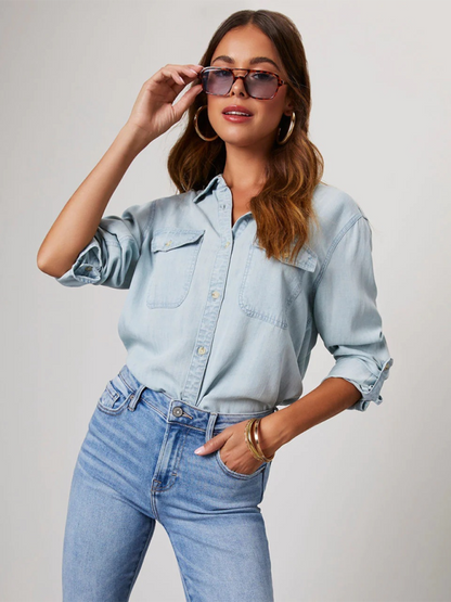 Casual long-sleeved denim shirt - Rehmiar