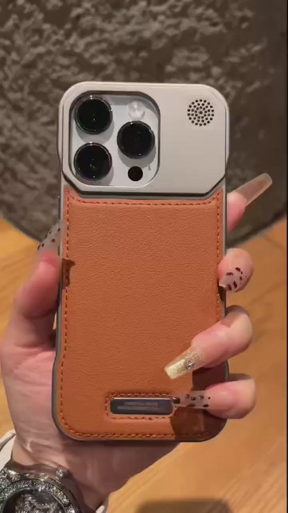Luxury Magnetic Leather Aromatherapy Case for iPhone 11–17 Pro Max – Wireless Charging Compatible
