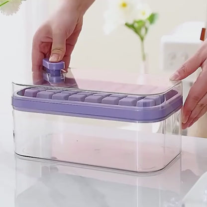 48-Grid Ice Cube Tray with One-Touch Release – Portable Ice Maker Mold & Ice Box