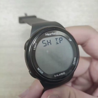 Hearkent Unisex 8 Vibrating Alarms Watch Medication Pill Reminder for Deaf Digital Waterproof Wristwatch