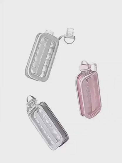 2-in-1 Foldable Ice Making Water Bottle – Transparent Silicone Ice Cube Mold Pitcher & Ice Tray