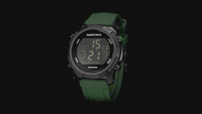Naviforce  Luxury Men's Fashion Watch – Water Resistant Silicone Strap LCD Electronic Clock