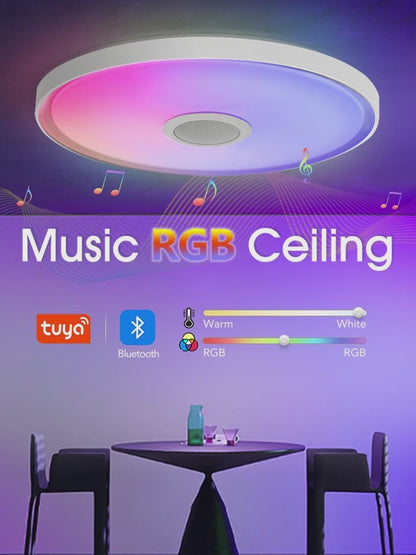 Smart RGB Ceiling Light – 36W/52W Music Sync, APP & Bluetooth Control, Remote Controlled Modern Home Lighting (AC220V)