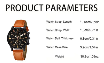 Men’s Hip Hop Style Quartz Watch with Bracelet Set – Fashion Luxury Sports Wristwatch - Rehmiar